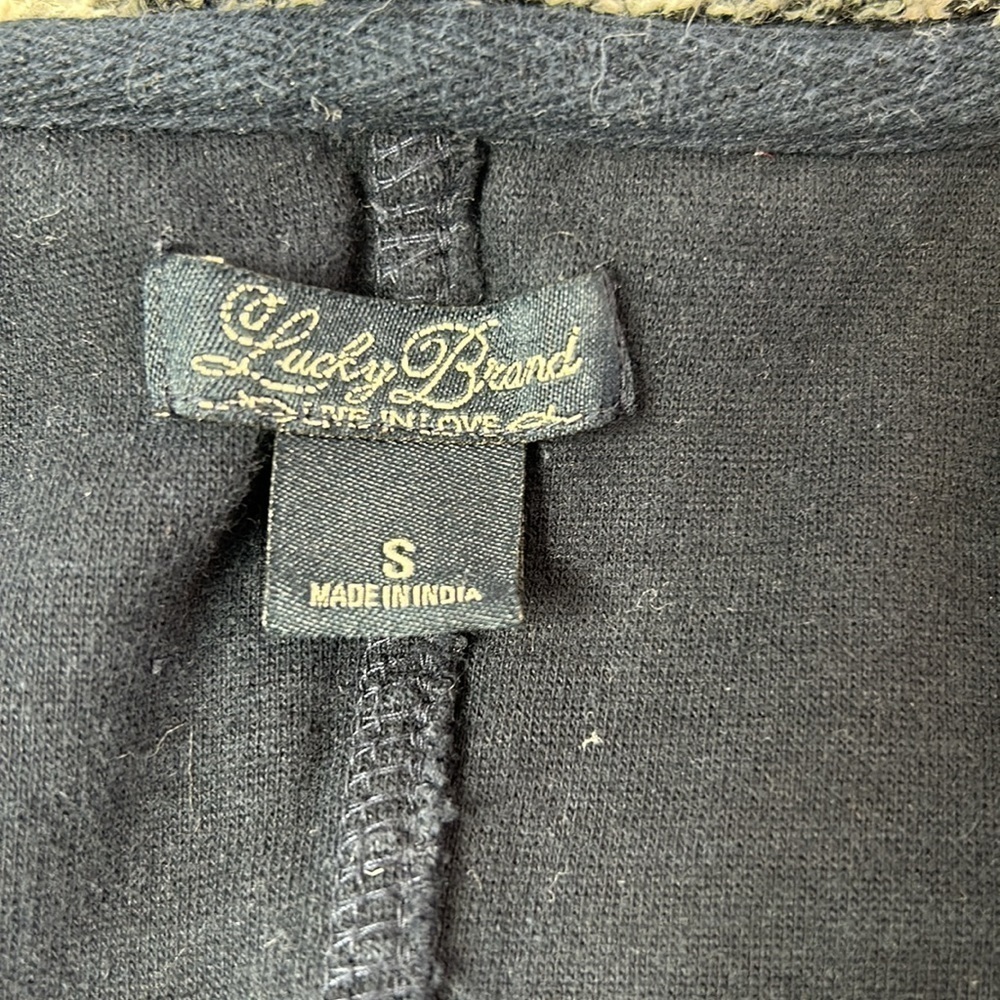 Lucky Brand Navy Blue Stretch Zip Front Hoddie/Jacket Sz S - Picture 6 of 7